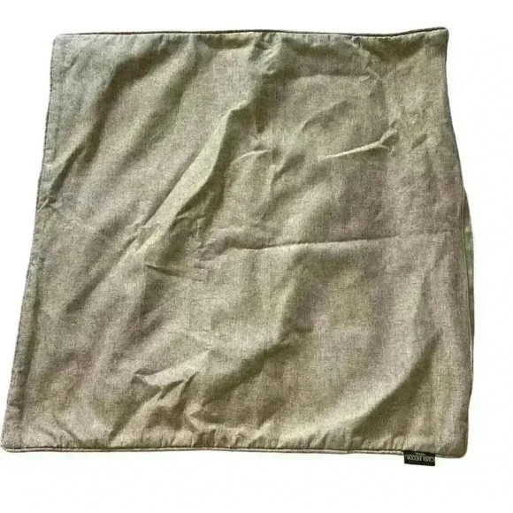 NWOT pillow covers 26 by 26 inches/ Tan/Khaki front-Blue/grey velvety back - Picture 2 of 4